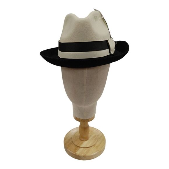 MEN'S BRUNO CAPELO CAESAR COLLECTION TWO TONE 100% WOOL FEDORA HAT CA351. - Picture 3 of 8